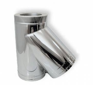 ТРОЙНИК 45 гр.D=110/210 нерж. мат. 0.5 мм