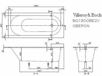 Villeroy&Boch Oberon квариловая ванна 180x80 BQ180OBE2V