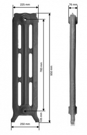 GuRaTec Apollo 970 Чугунный радиатор (1 секция)