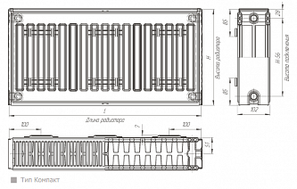 Радиатор стальной панельный Лидея компакт ЛК 22-305 (300х500)