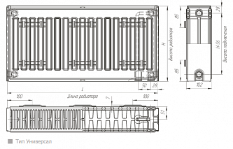 Радиатор стальной панельный Лидея универсал ЛУ 22-304 (300х400)