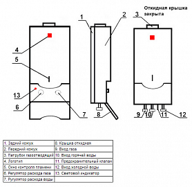 ЛАДОГАЗ ВПГ 10М  водонагреватель газовый проточный с ЖК дисплеем