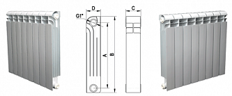 Радиатор биметаллический Raditall  Bimetallo (500х1)