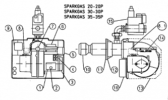 BALTUR SPARKGAS 35 P горелка газ. 2-ух ступ. (90-358 кВт)