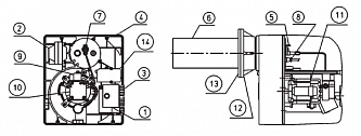 BALTUR BTL 14 P горелка диз. 2-ух ступ. (83-166 кВт)
