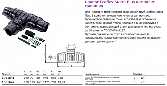 Uponor Ecoflex Supra PLUS комплект изоляции тройника 200/175/140 (1061642)