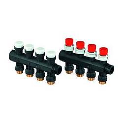 Uponor Vario PLUS коллектор с клапанами пластиковый, выходы 3X 3/4 Евроконус (1030580)