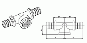 REHAU 50-Rp 1-50 тройник с ВР на боковом проходе 13660311001