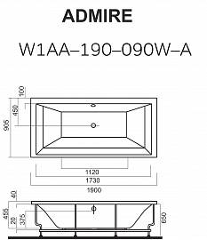 Акриловая ванна Am.Pm Admire 190х90 W1AA-190-090W-A