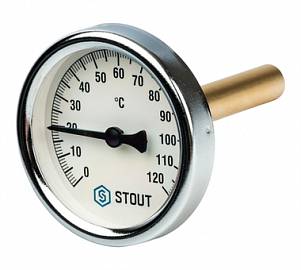 STOUT Термометр биметаллический с погружной гильзой. Корпус Dn 63 мм, гильза 75 мм 1 SIM-0001-637515