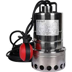 STOUT Насос дренажный, с поплавком, нерж.раб.колесо, 230V, Q=175 л/мин, H=7,5 м SPD-0002-200450