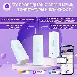 Умный датчик температуры и влажности Tuya с Zigbee беспроводной термометр гигрометр 0059-4