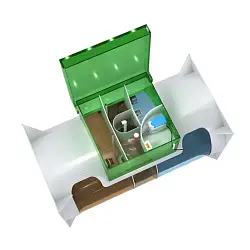 AQUALOS Горизонтальный септик,установка аэрационной очистки стоков AL-5 горизонт