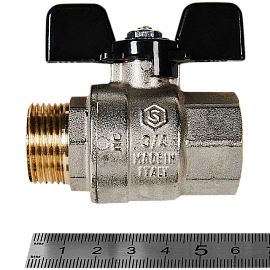 STOUT Кран шаровой полнопроходной, ВР/НР, ручка бабочка 3/4 SVB-0004-200020