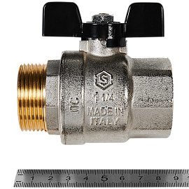 STOUT Кран шаровой полнопроходной, ВР/НР, ручка бабочка 1 1/4 SVB-0004-200032