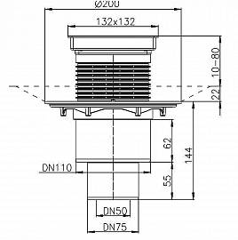 Трап вертикальный DN 50/75/110 с сифоном 
