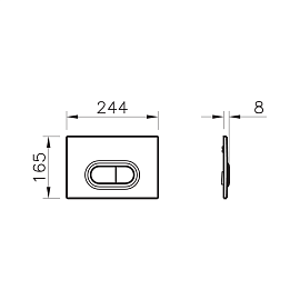 Панель смыва Loop R, глянцевый хром, пластик, Vitra 740-0680