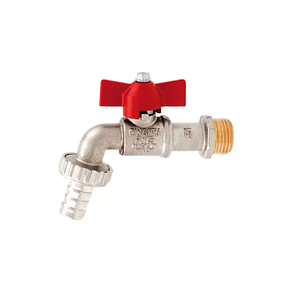 Itap 168 1/2 GAR шаровой сливной кран с латунным штуцером, ручка-бабочка 1680012