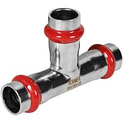 ROMMER Тройник равнопроходной ВПр, 15, из нержавеющей стали прессовой RSS-0013-000015