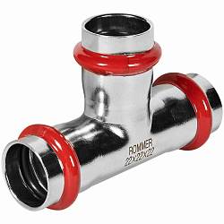 ROMMER Тройник равнопроходной ВПр, 28, из нержавеющей стали пресс RSS-0013-000028