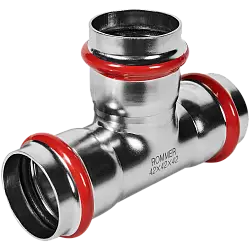 ROMMER Тройник равнопроходной ВПр, 42, из нержавеющей стали пресс RSS-0013-000042