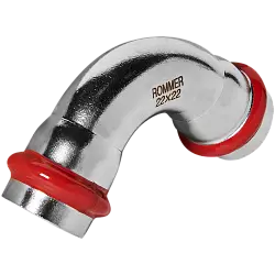 ROMMER Угольник 90° ВПр-ВПр, 22, из нержавеющей стали пресс RSS-0003-000022 