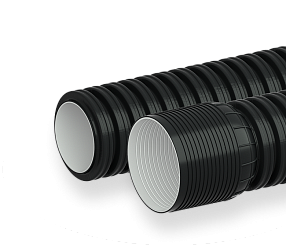 Труба гофрированная DN/OD 400 SN8 6м (ч/б) с раструбом