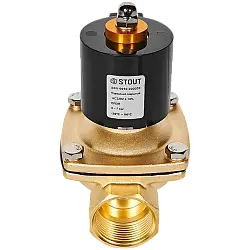 STOUT Клапан соленоидный (электромагнитный) прямого действия, НЗ, 220В, G1 1/4, EPDM SSV-0010-220032