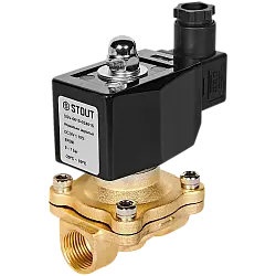 STOUT Клапан соленоидный (электромагнитный), прямого действия, НЗ, 24В, G1/2, EPDM SSV-0010-024015