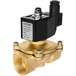 STOUT Клапан соленоидный (электромагнитный), прямого действия, НЗ, 24В, G1, EPDM SSV-0010-024025