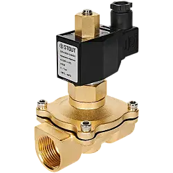 STOUT Клапан соленоидный (электромагнитный), прямого действия, НО, 220В, G1, EPDM SSV-0020-220025