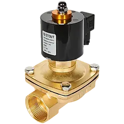 STOUT Клапан соленоидный (электромагнитный) прямого действия, НО, 220В, G1 1/4, EPDM SSV-0020-220032