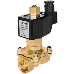 STOUT Клапан соленоидный (электромагнитный), прямого действия, НО, 24В, G3/4, EPDM SSV-0020-024020