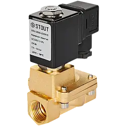 STOUT Клапан соленоидный, непрямого действия,  НЗ, 220В, G1/2, EPDM SSV-0030-220015