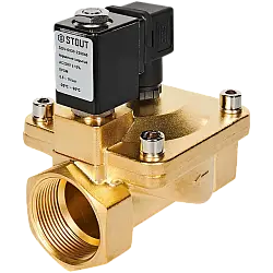 STOUT Клапан соленоидный, непрямого действия, НЗ, 220В, G1 1/2, EPDM SSV-0030-220040