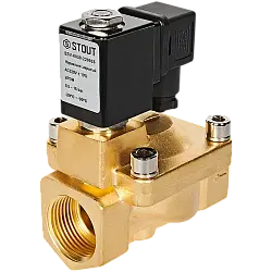 STOUT Клапан соленоидный, непрямого действия, НЗ, 220В, G1, EPDM SSV-0030-220025