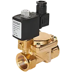 STOUT Клапан соленоидный, непрямого действия, НО, 24В, G1, EPDM SSV-0040-024025