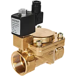 STOUT Клапан соленоидный, непрямого действия, НО, 24В, G1 1/2, EPDM SSV-0040-024040