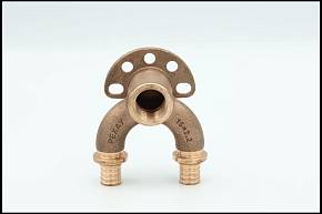 Рехау Проточный настенный угольник 16/16-Rp 1/2 короткий RX+ красная бронза, 14564033001