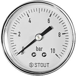 Stout Манометр аксиальный Dn 50 мм 1/4 до 10 бар SIM-1009-501008