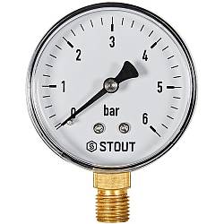 STOUT Манометр радиальный Dn 100 мм 1/2 до 16 бар, SIM-1010-101615
