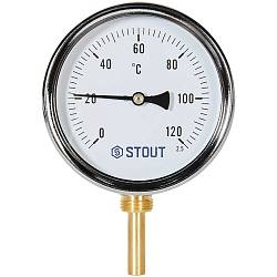 STOUT Термометр биметаллический радиальный Dn100 гильза 50мм SIM-1002-105015
